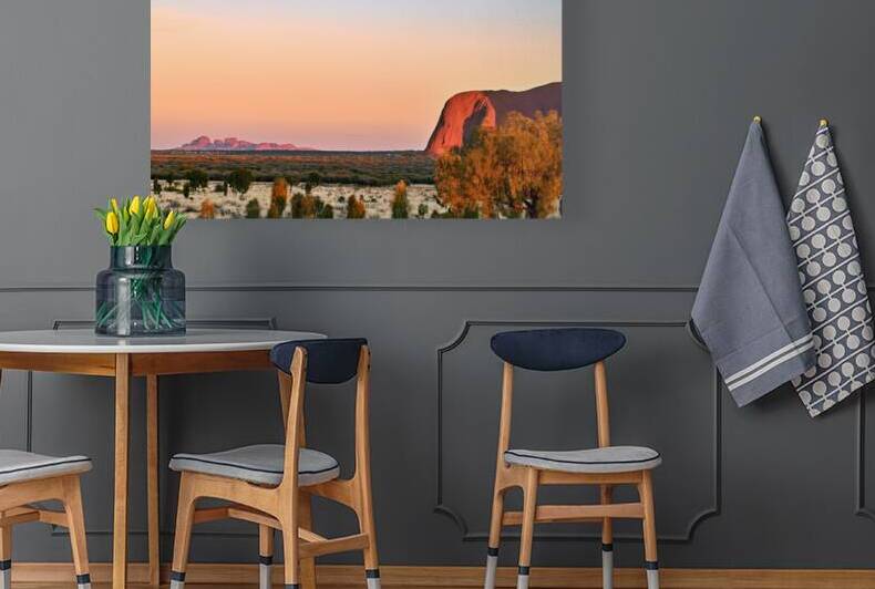 Uluru and Kata Tjuta at sunset Australia. by Marco Brivio