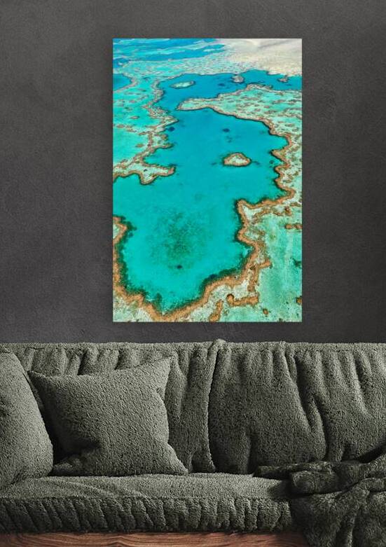 Aerial view of the Great Barrier Reef Australia. by Marco Brivio