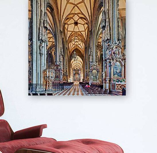 Inside a magnificent ornate European cathedral. by Marco Brivio