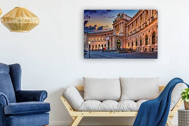 Hofburg Palace Vienna illuminated at dusk. by Marco Brivio