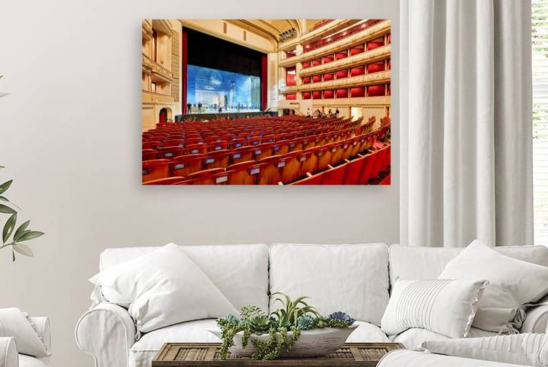 Grand opera house interior stage being prepared empty audience by Marco Brivio