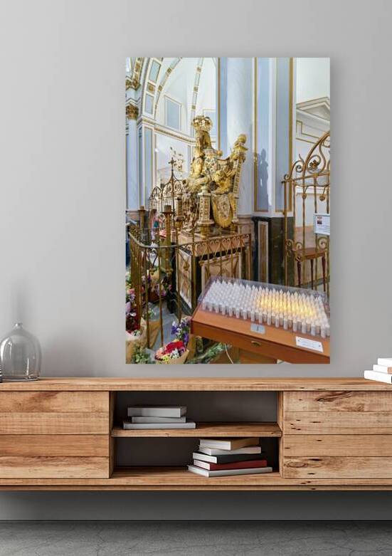 Visit to Valencia Cathedral with candles and statue of Virgin Ma by Marco Brivio