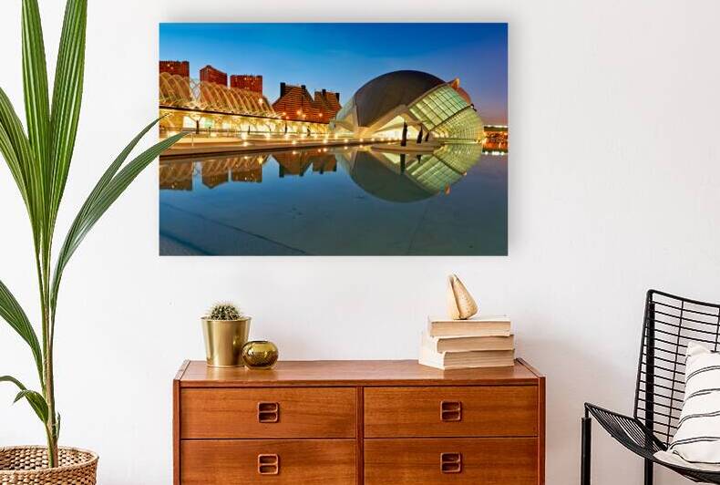 View of Hemisferic in Valencia Spain during night time by Marco Brivio