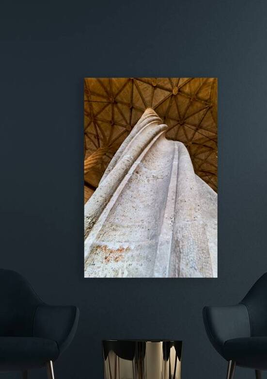 Sculpted stone column in Lonja de la Seda in Valencia Spain by Marco Brivio