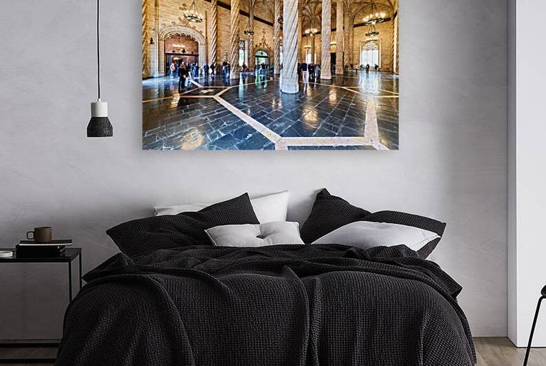 Visitors explore Lonja de la Seda in Valencia Spain by Marco Brivio