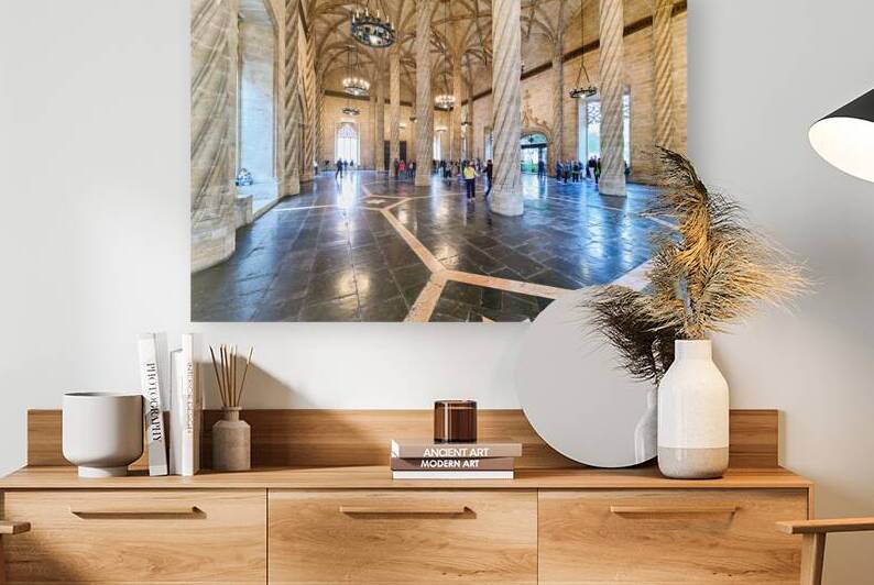 Visitors explore the interior of Lonja de la Seda in Valencia Sp by Marco Brivio