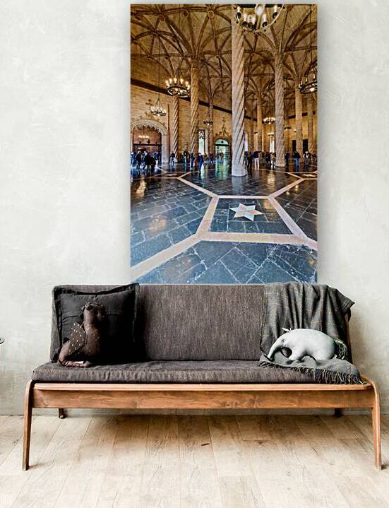 Visitors walk through the hall of Lonja de la Seda in Valencia S by Marco Brivio