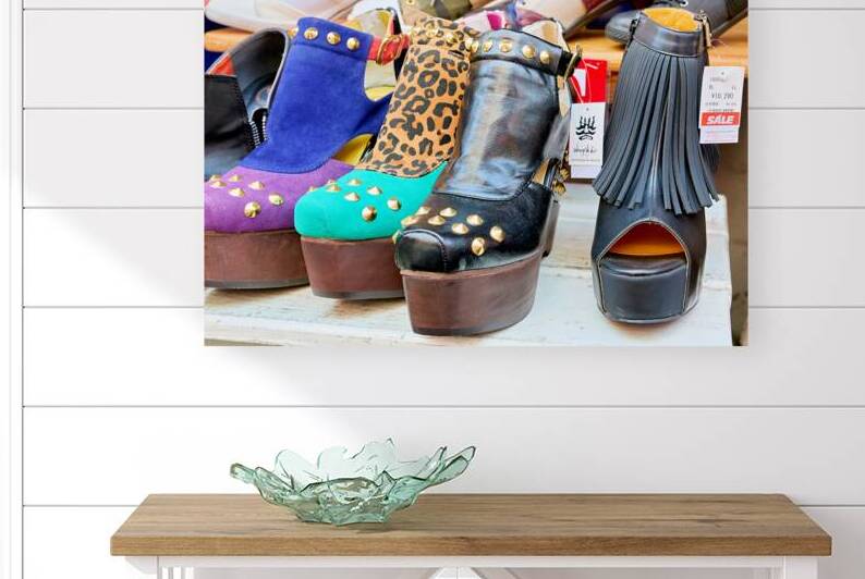 Shoe sale at Shibuya shopping district in Tokyo Japan by Marco Brivio