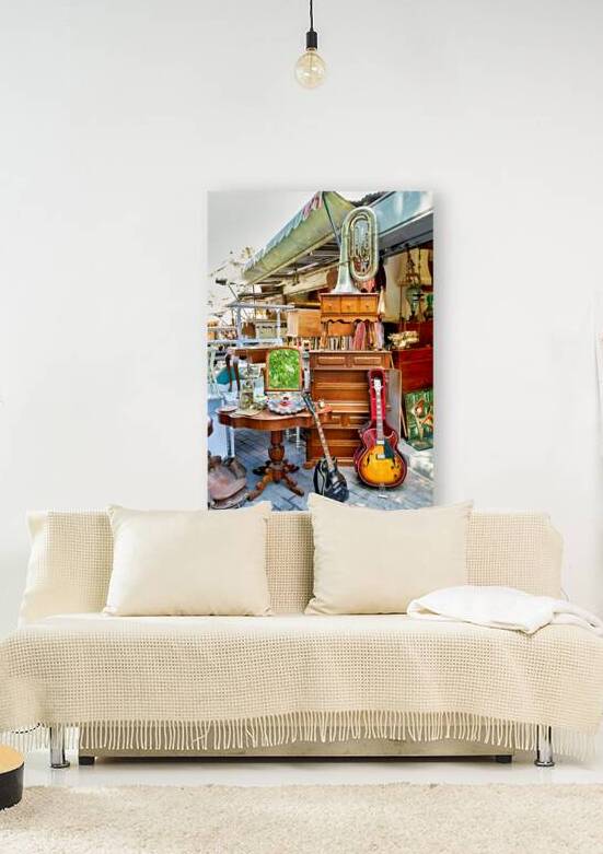 Flea market in Monastiraki Athens with various antiques and ite by Marco Brivio