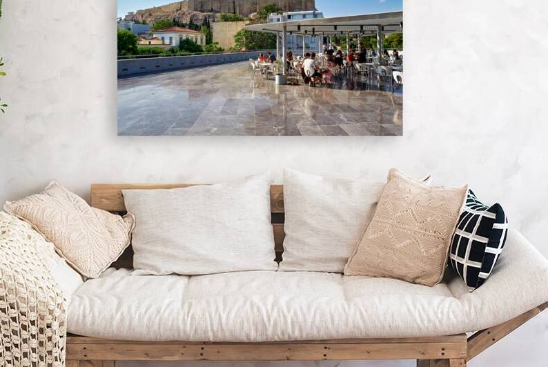 Enjoying a view of the Acropolis and Parthenon from a terrace ba by Marco Brivio