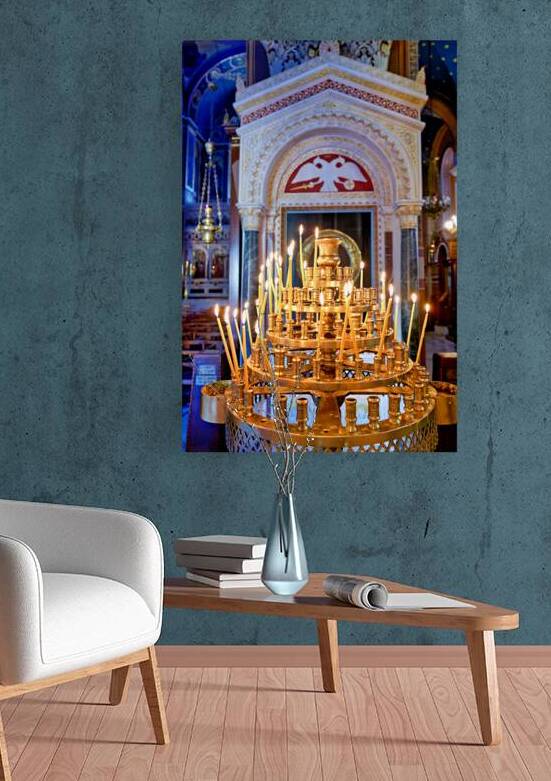 Candles in the Mitropolis Cathedral in Athens Greece show light by Marco Brivio