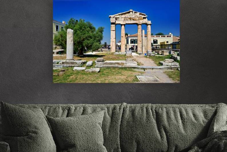 Roman Agora site shows ancient columns and ruins in Athens Greec by Marco Brivio