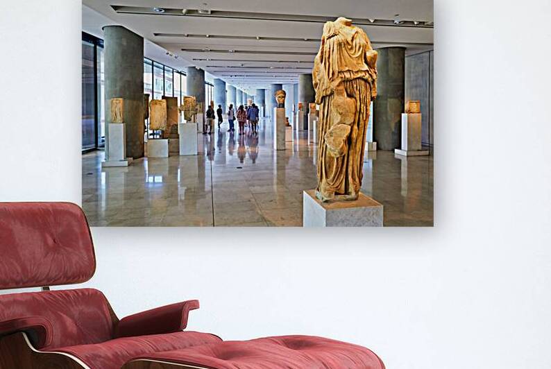 Visitors explore the Acropolis Museum in Athens Greece during th by Marco Brivio
