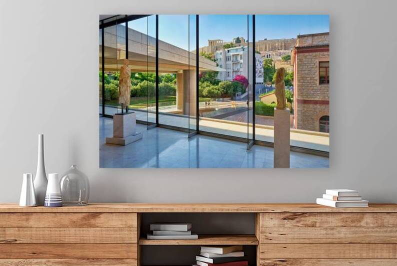 View of the acropolis from the acropolis museum in athens greece by Marco Brivio