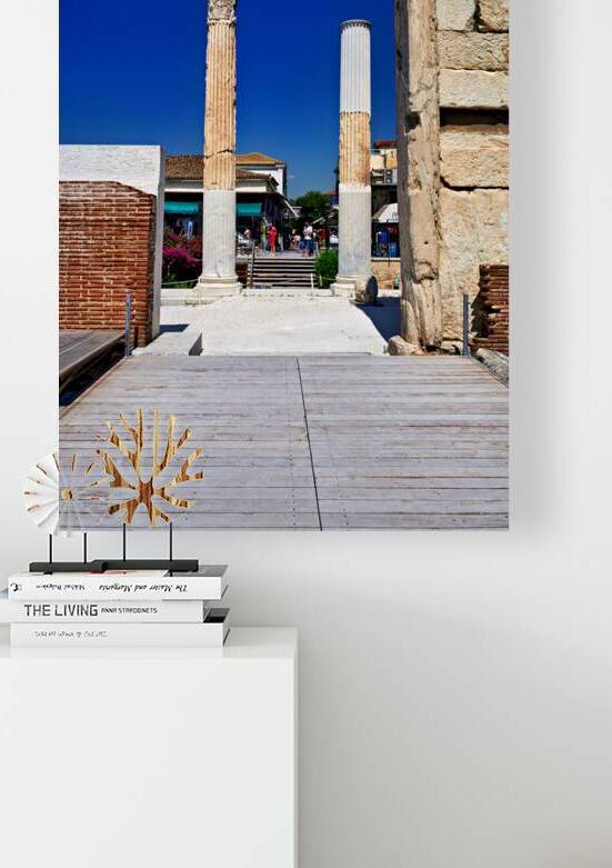 Historical site of Hadrians Library in Athens Greece during day by Marco Brivio