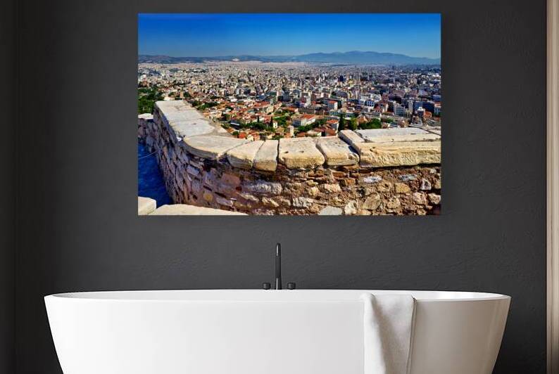 Panoramic view of Athens from the Acropolis in Greece by Marco Brivio