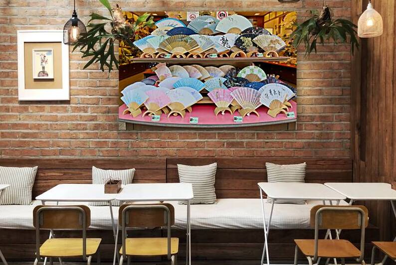 Folding fans display in Higashiyama district of Kyoto Japan by Marco Brivio