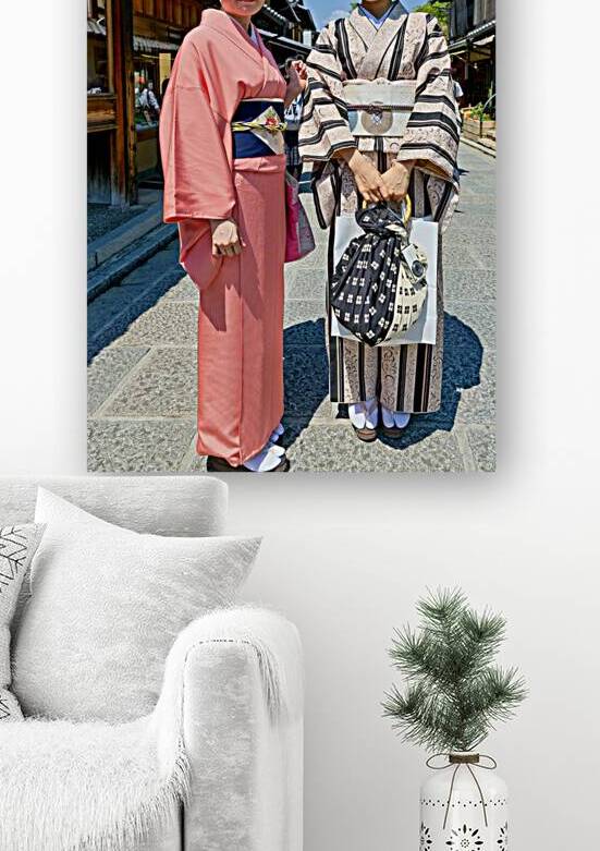 Women in traditional kimono walking in Kyotos Higashiyama distr by Marco Brivio