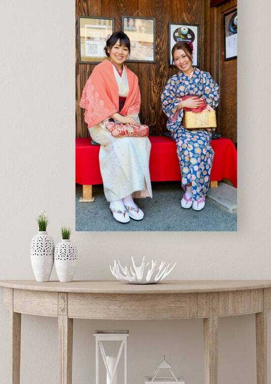 Women wear traditional kimono in Higashiyama district Kyoto Ja by Marco Brivio