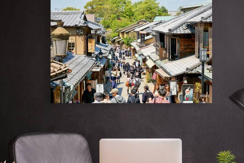 Many people stroll along the streets of Higashiyama district in  by Marco Brivio