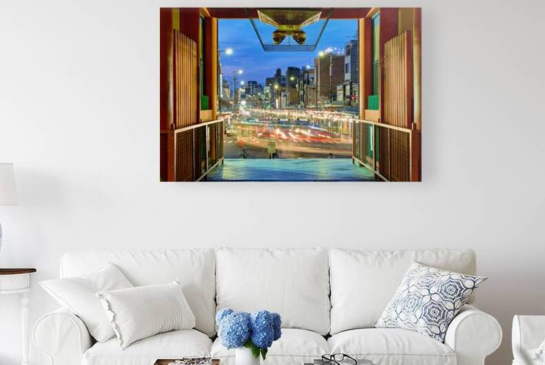 Kyoto Yasaka shrine temple entrance with busy streets at night by Marco Brivio