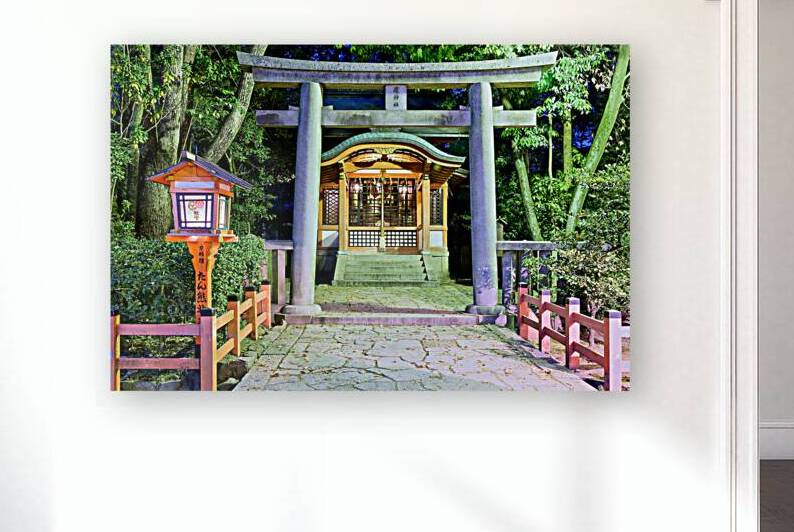 Yasaka shrine temple entrance in Kyoto Japan during evening hou by Marco Brivio