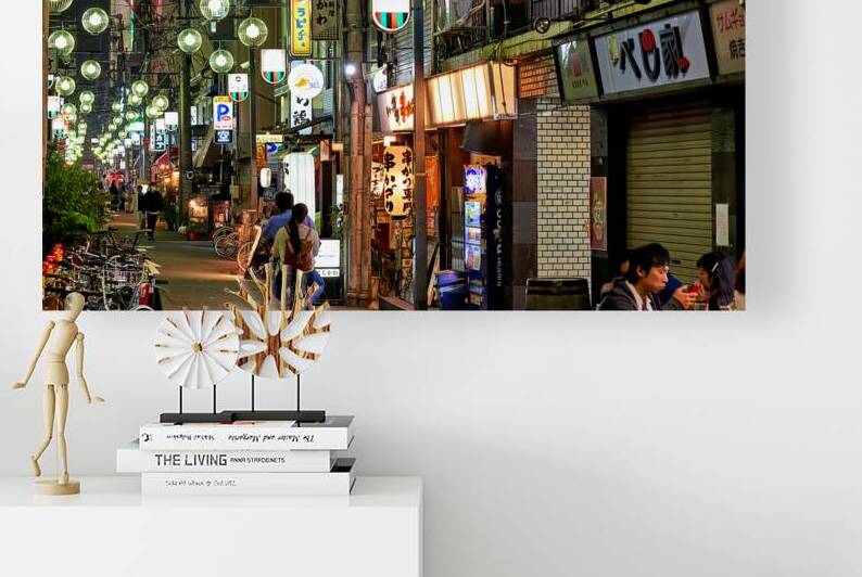 Illuminated signboards in Dotonbori District during sunset in Os by Marco Brivio
