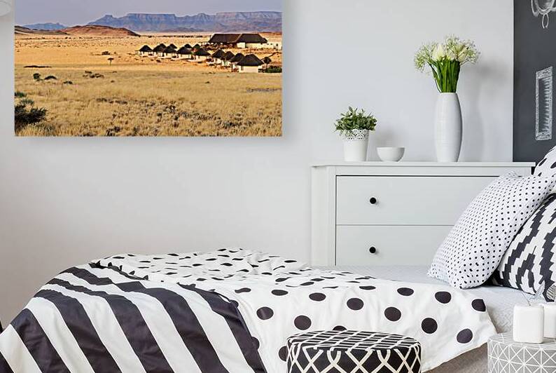 Lodging in Namib Naukluft National Park during sunset in Namibia by Marco Brivio