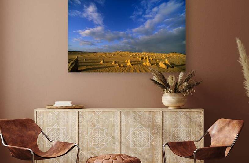The Pinnacles Desert limestone formations under a dramatic sky. by Marco Brivio