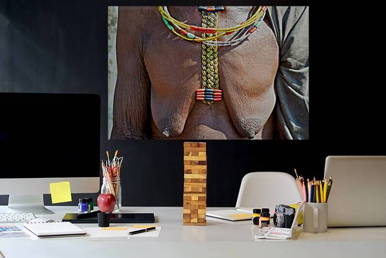 Jewelry and body art of a Zemba woman in Kunene Region Namibia by Marco Brivio