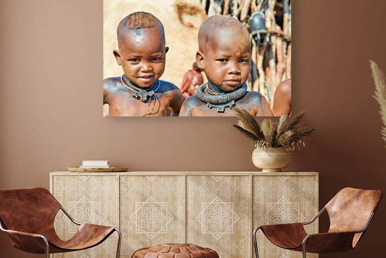 Children in himba village of kunene region namibia by Marco Brivio