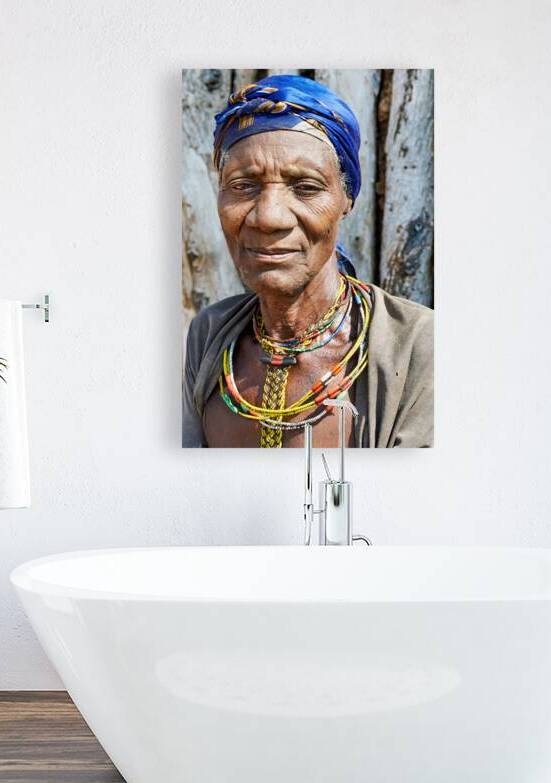 Portrait of old woman from Zemba Bantu ethnic group in Namibia by Marco Brivio