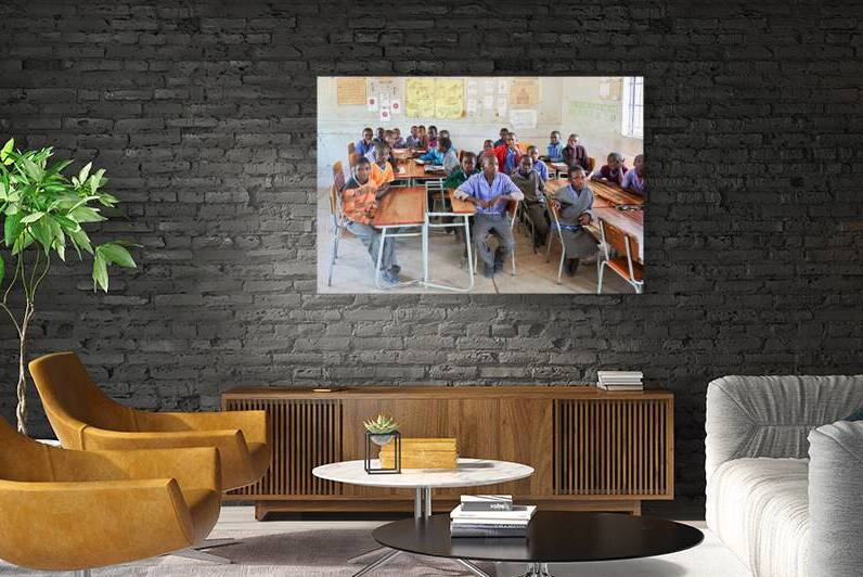 Classroom full of male students in Rundu Kavango Region Namibi by Marco Brivio