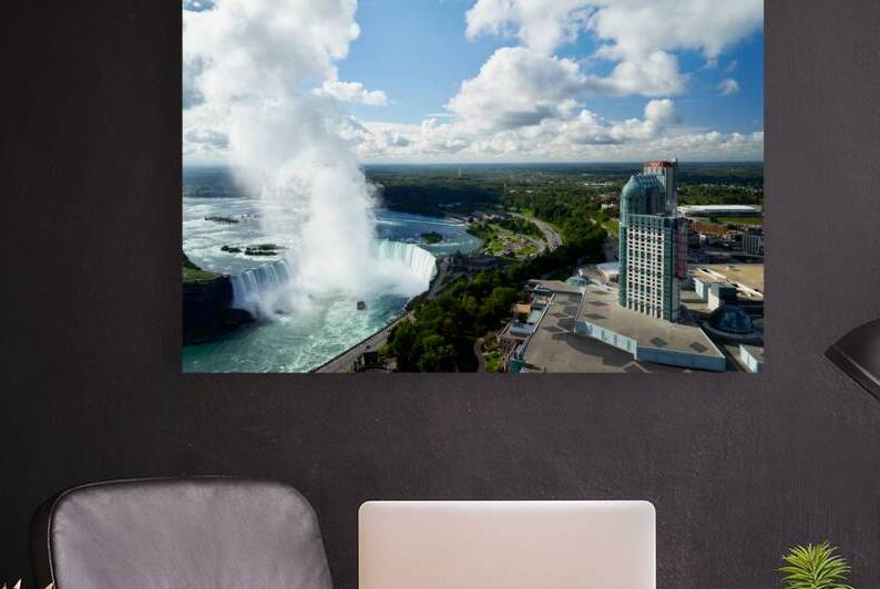 Panoramic view of Niagara Falls and urban landscape. by Marco Brivio