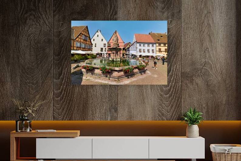 Visitors savor Saint Leon square in Eguisheim Alsace by Marco Brivio