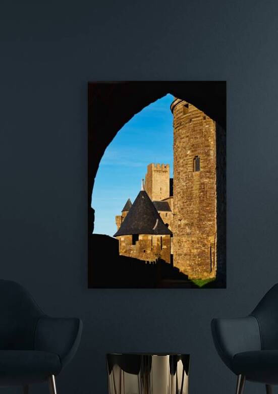 View of the towers in Carcassonne France during a sunny day by Marco Brivio