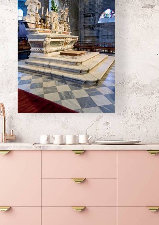 Saint Pierre Cathedral altar in Vannes Brittany during daylight by Marco Brivio