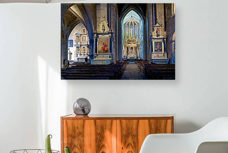 Basilica of St Saviour interior view in Dinan Brittany France by Marco Brivio