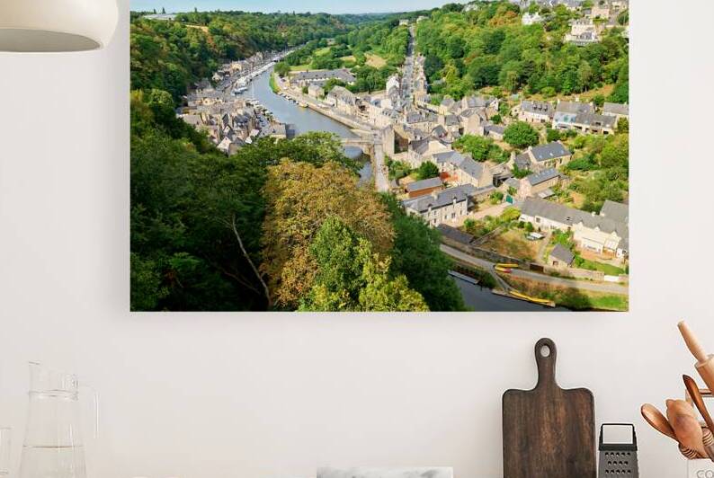 View of Dinan cityscape along La Rance river in Brittany France by Marco Brivio