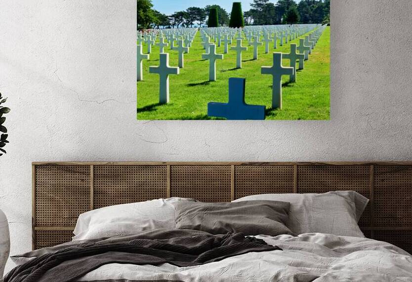 Grave markers at Normandy American Cemetery in Colleville sur Me by Marco Brivio