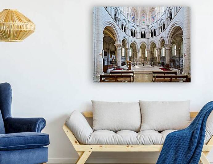 Inside Collegiale Saint Martin church in Chablis Burgundy France by Marco Brivio