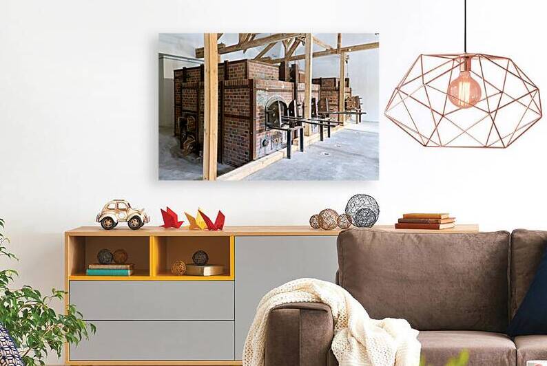 Crematorium building in Dachau concentration camp in Munich Ger by Marco Brivio