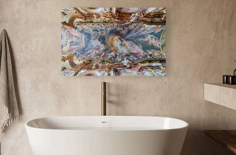 Ceiling of st. johann nepomuk at asam church in munich germany by Marco Brivio