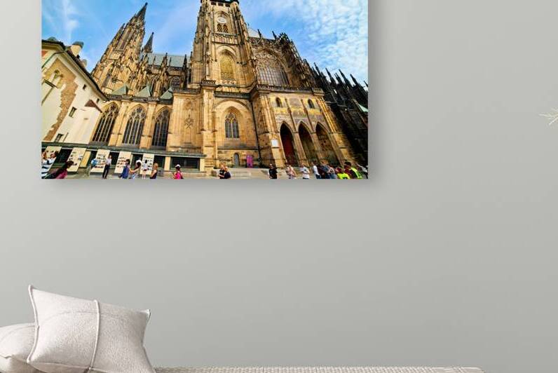 Majestic St. Vitus Cathedral Prague under a blue sky. by Marco Brivio