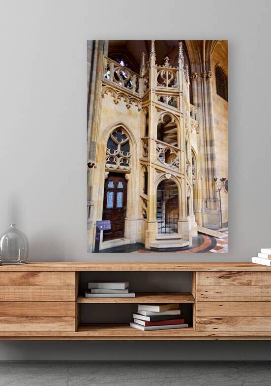 Ornate Gothic spiral staircase and architecture. by Marco Brivio