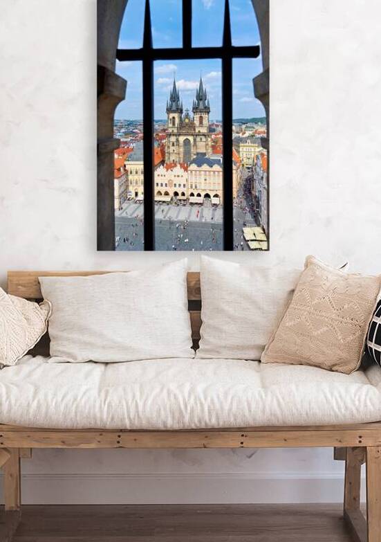 View of Pragues Týn Church and Old Town Square. by Marco Brivio