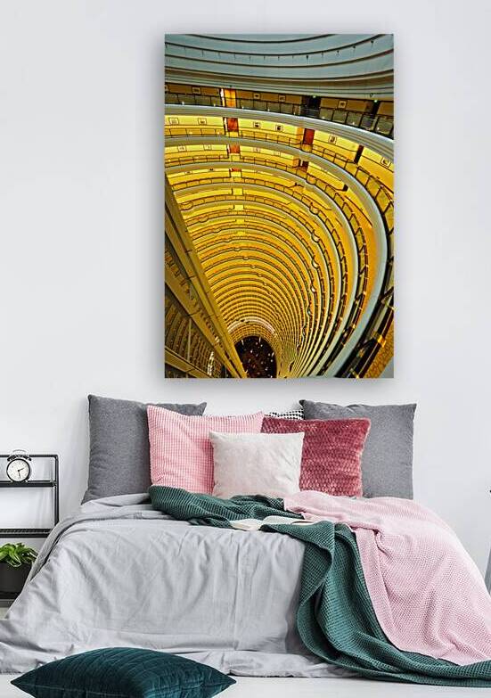 Grand hotel atrium with circular balconies in Shanghai China by Marco Brivio