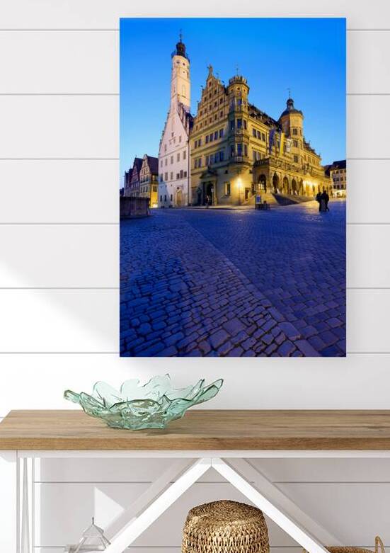 Sunset over Rothenburg ob der Tauber market square in Bavaria by Marco Brivio