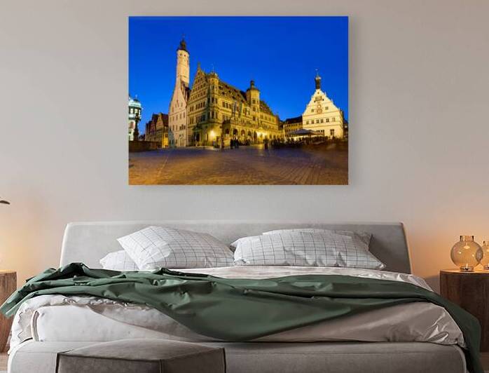 Market square at sunset in Rothenburg ob der Tauber Germany by Marco Brivio