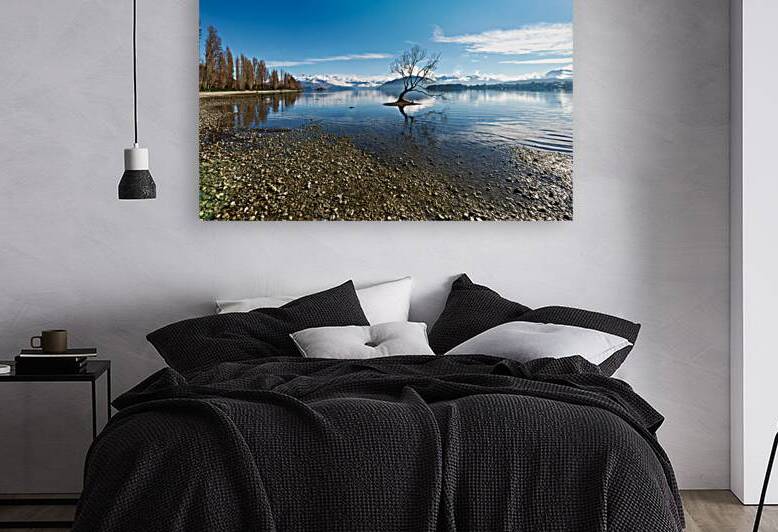 Wanaka Tree in Lake Wanaka on a clear day Otago by Marco Brivio